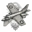 b2 bomber plane tattoo design idea
