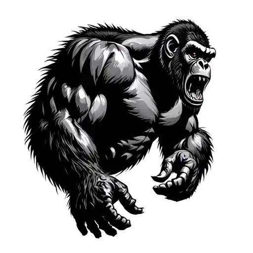 demon muscular gorilla tattoo design idea