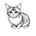 Cute cat tattoo design idea
