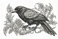 Raven looking inquisitive tattoo design idea
