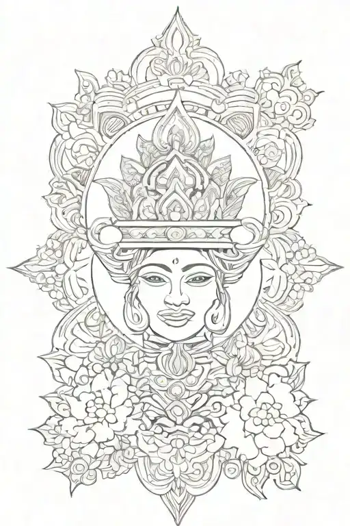 mandala cloud crown 👑 tattoo design idea