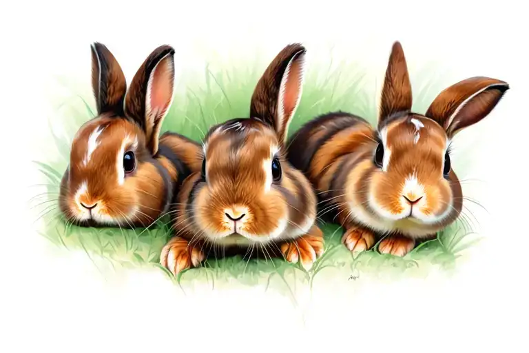 Mini lop bunnys tattoo design idea