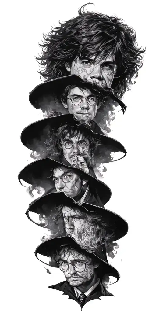 "Brock" harry potter lord of the rings nat20 police fire tattoo design idea