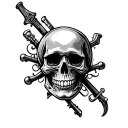 metal music skull tattoo design idea