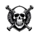 metal music skull tattoo design idea
