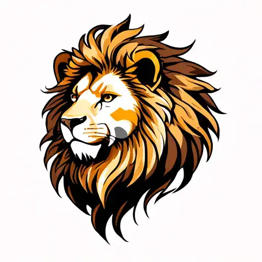 lion tattoo full body shape, side view  tattoo design idea