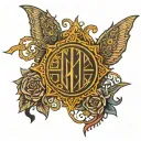 lower back tramp stamp with bring me the horizon logo in middle  tattoo design idea