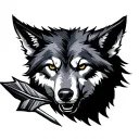 Wolf with arrow tattoo design idea