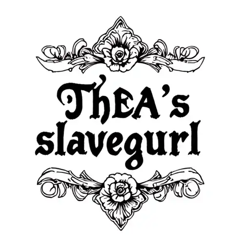 "THEA'S slavegurl" frilly lower abdomen tattoo design tattoo design idea