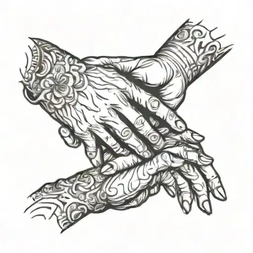creation of adam hands tattoo design idea