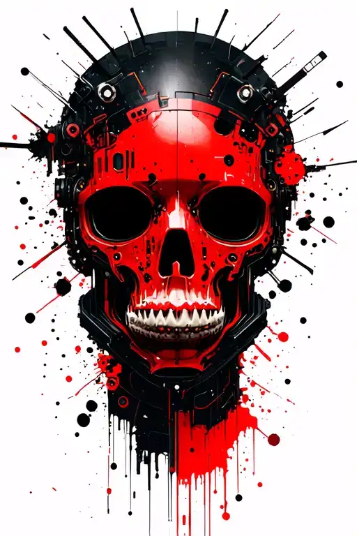 biomechanical circut board cyberpunk scene tattoo design idea