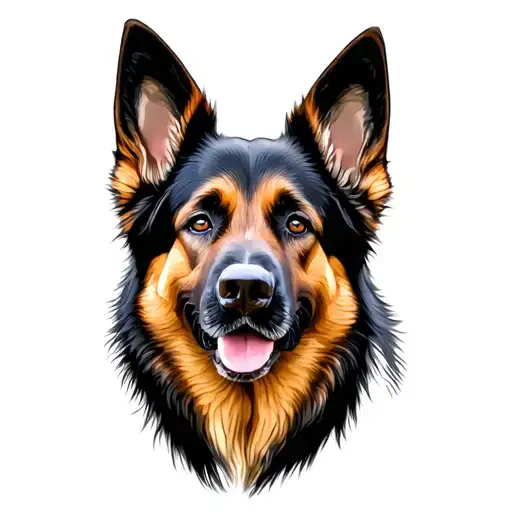 German Shepard dog mix breed black light brown female  tattoo design idea