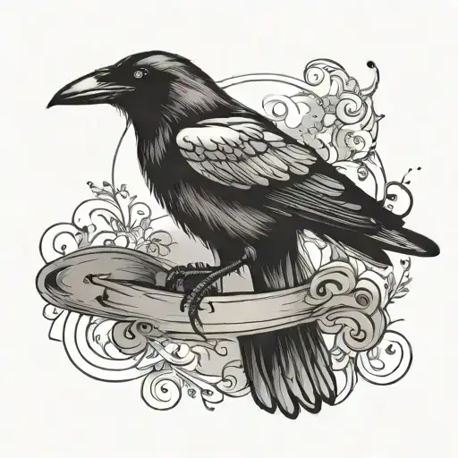 crow with a magician hat minimalist tattoo tattoo design idea