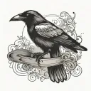 crow with a magician hat minimalist tattoo tattoo design idea