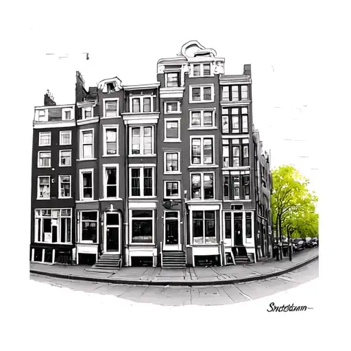 amsterdam house tattoo design idea