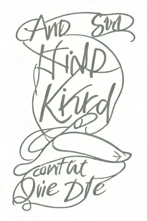 Commemorative Writing Saying the phrase "A Kind Soul Can't Die" with the Roman numerals for the date May 31st 2000 under tattoo design idea