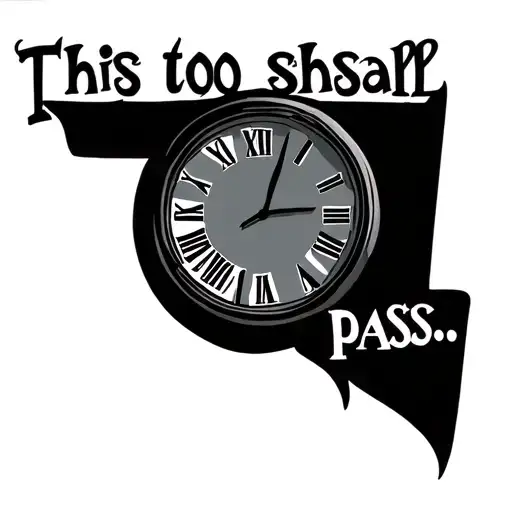 "This too shall pass…" roman numeral clock face tattoo design idea