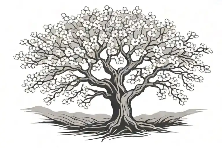 cherry tree tattoo design idea