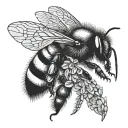 bee hovering tattoo design idea