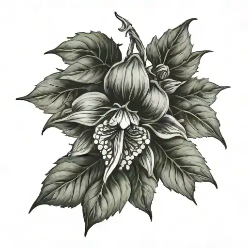 deadly nightshade tattoo design idea