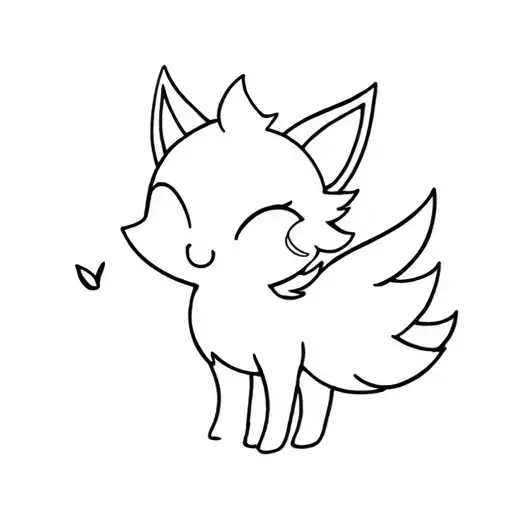 cute vulpix tattoo design idea