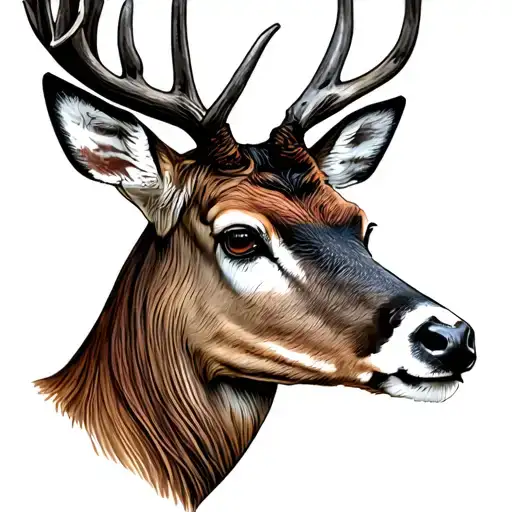 railroad, Christmas, deer tattoo design idea