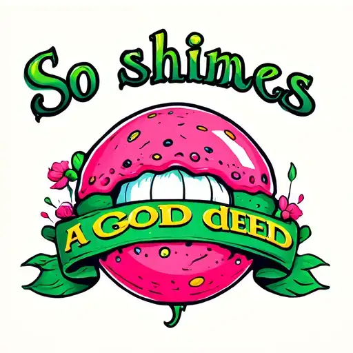 "So shines a good deed" everlasting gobstopper tattoo design idea