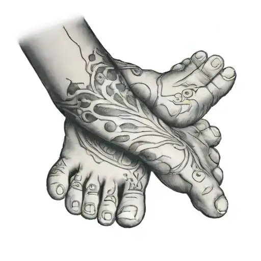 baby feet n hands tattoo design idea