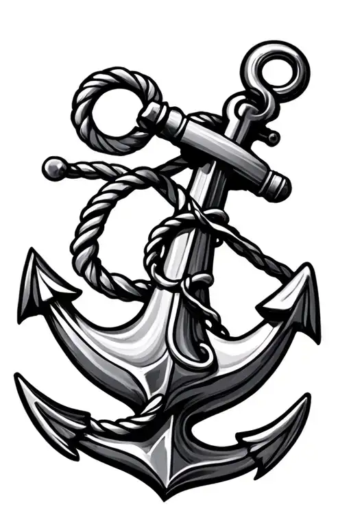 seaman anchor ocean tattoo design idea
