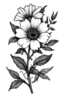 flowers consisting of birth months, august, may, march and december. fine line tattoo tattoo design idea
