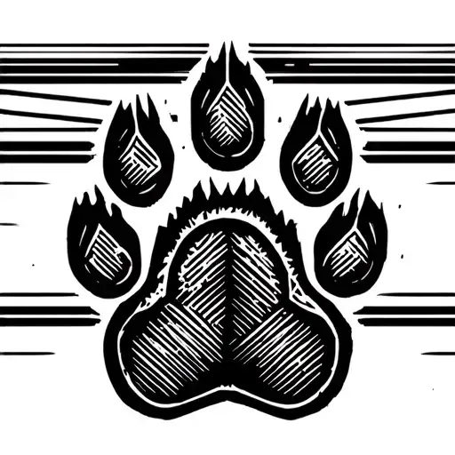 paw print in a wrestling ring tattoo design idea