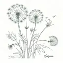 dandelion stamp dated 04.30.98 tattoo design idea