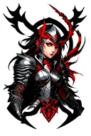 neo tribal, dark fantasy, knight tattoo design idea