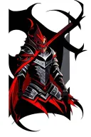 neo tribal, dark fantasy, knight tattoo design idea