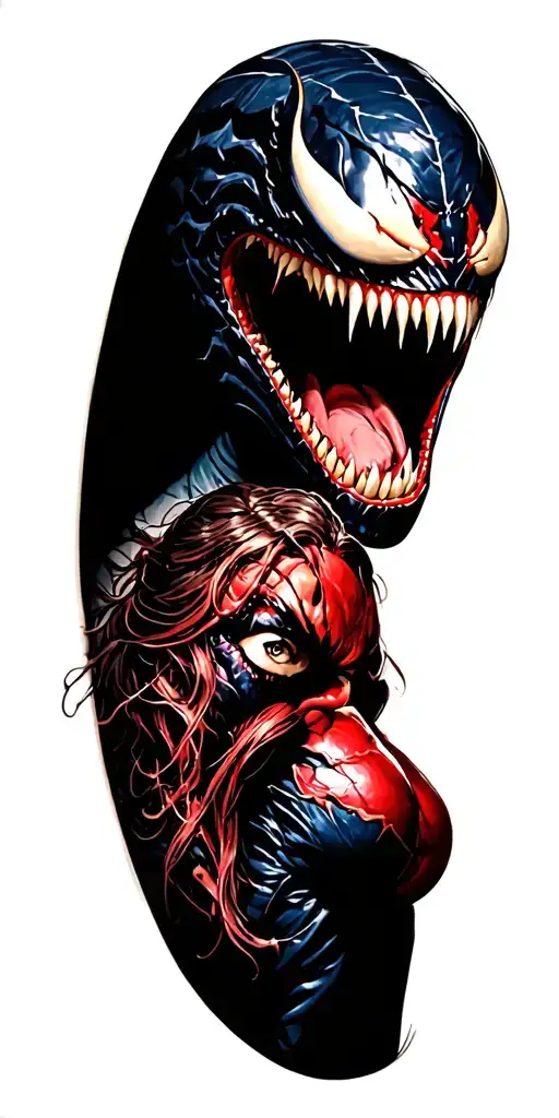 Venom portrait with open mouth. Shredder from tmnt  posing. Makoto shishio with is woman. Nightmare from soul calibur 2 tattoo design idea