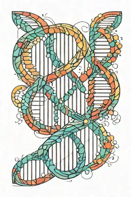 DNA Helix to represent the T568B pinout. Arrange the colors as a double helix, similar to a DNA strand, symbolizing the  tattoo design idea