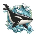orca and iceberg  tattoo design idea