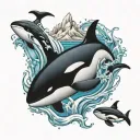 orca and iceberg  tattoo design idea