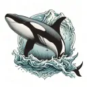 orca and iceberg  tattoo design idea