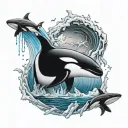 orca and iceberg  tattoo design idea