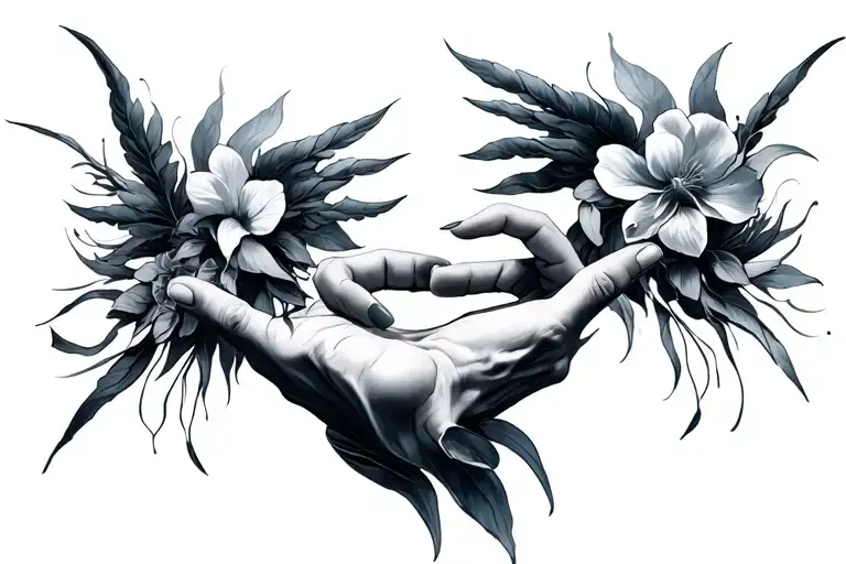 creation of adam with long nails tattoo design idea