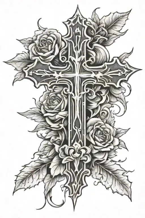 cross with 999 Juice Wrld tattoo design idea