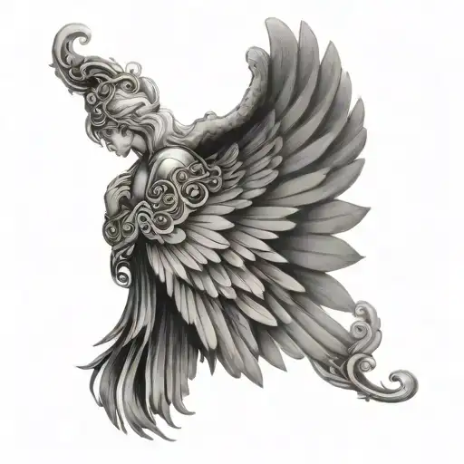 seraphim angel wings tattoo design idea