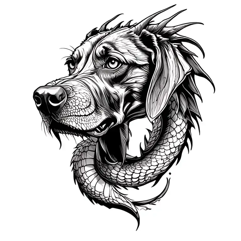 Rhodesian Ridgeback, Dragon tattoo design idea