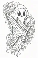 cartoon ghost tattoo design idea