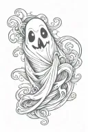 cartoon ghost tattoo design idea