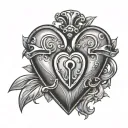 guarded heart shaped lock tattoo design idea
