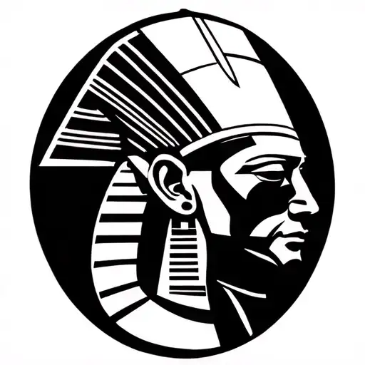 egytian theme with african king tattoo design idea