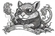goth chipmunk tattoo design idea