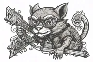 goth chipmunk tattoo design idea